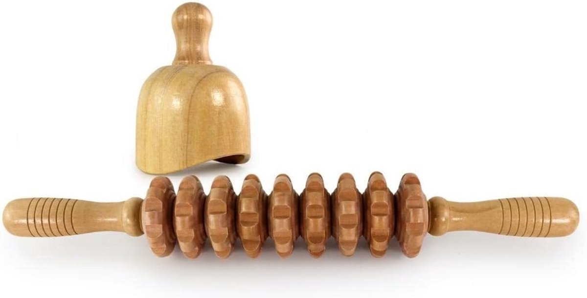 Maderotherapie Set: Houten Massageset voor Lymfedrainage en Cellulitis Vermindering