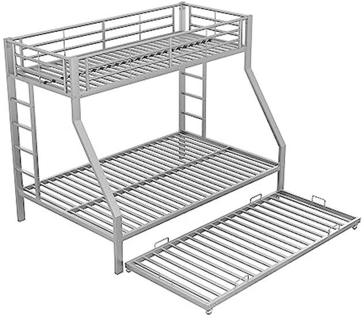 Stapelbed met UitschuiFDBed en Ladders voor Kinderen en Volwassenen - Ruimtebesparend en Eenvoudig te Monteren