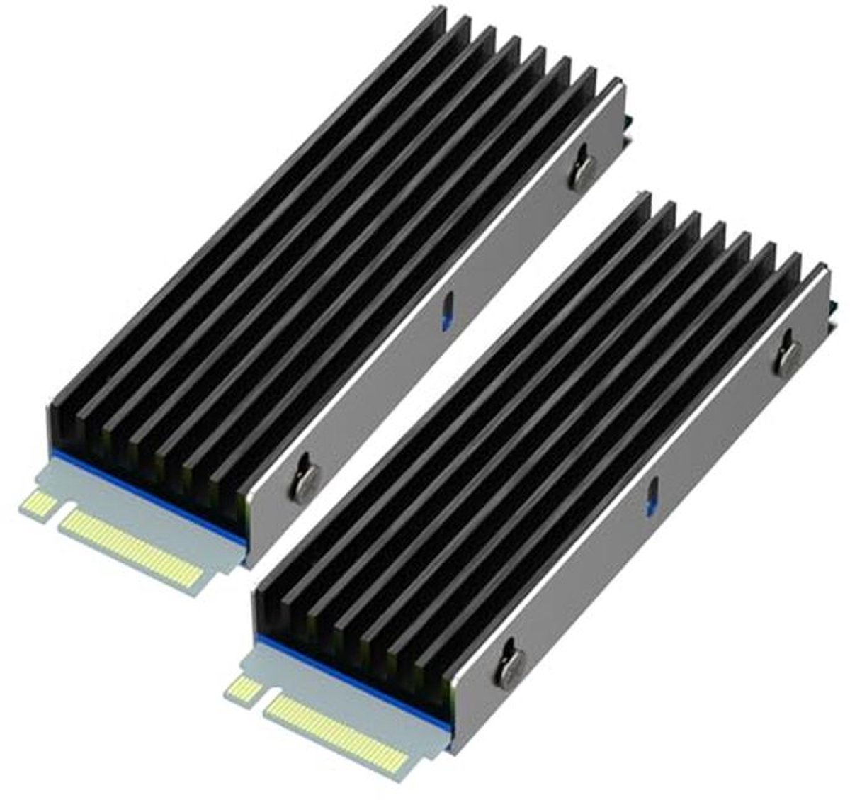 Aluminium M.2 Heatsink voor SSD - Koeling en Thermal Pads - Geschikt voor PC, PS5 en PS5 Slim (2 Packs)