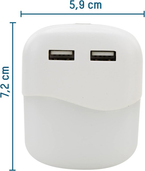 LED Nachtlampje met USB Oplader en Schemeringssensor van Merkloos — afbeelding 5