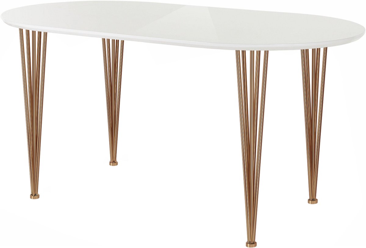 Notio Living Elliot-Eettafel - 160 cm - Wit Hoogglans