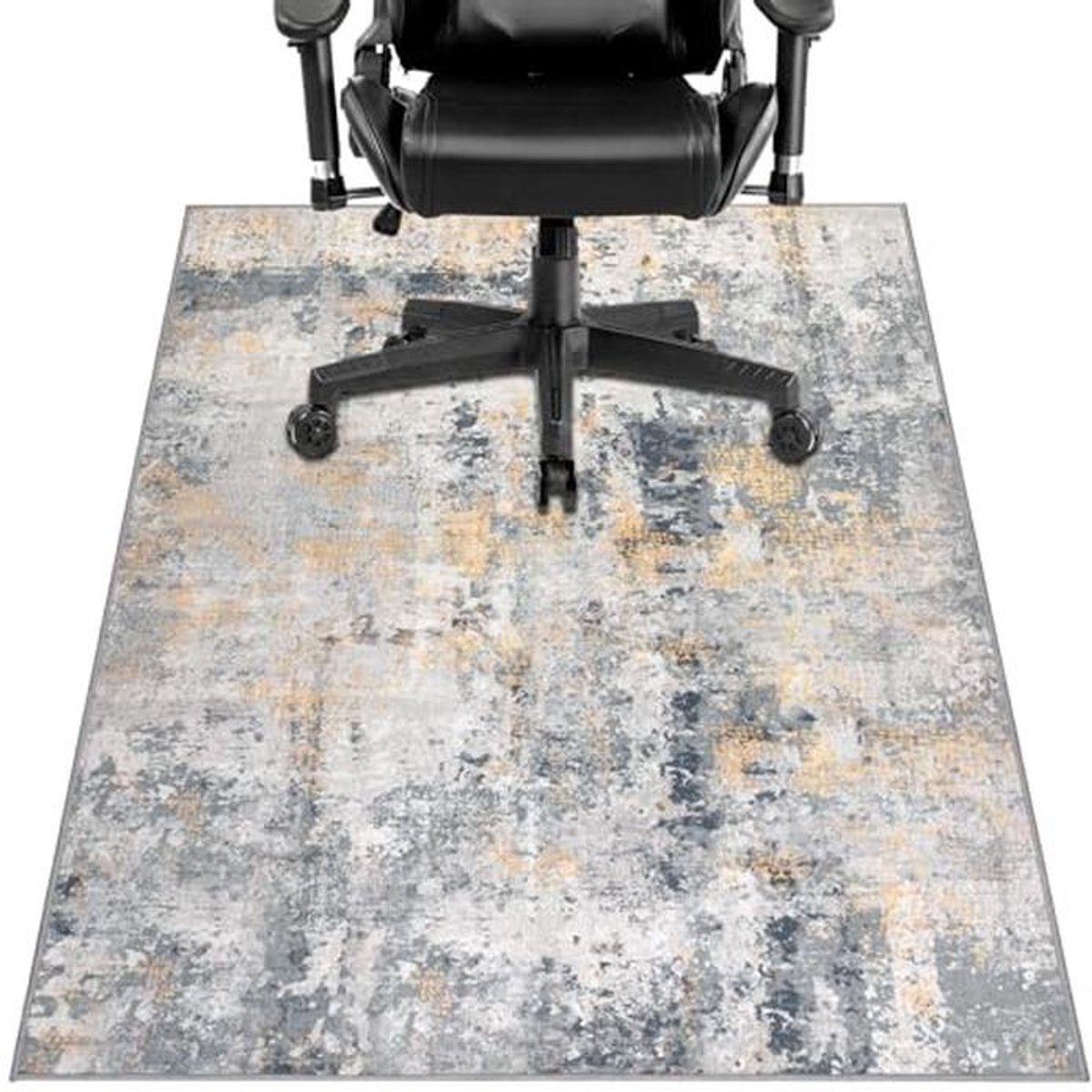 Antislip Stoelmat voor Hardhouten Vloeren - 90 x 120 cm - Grijsgoud Abstract