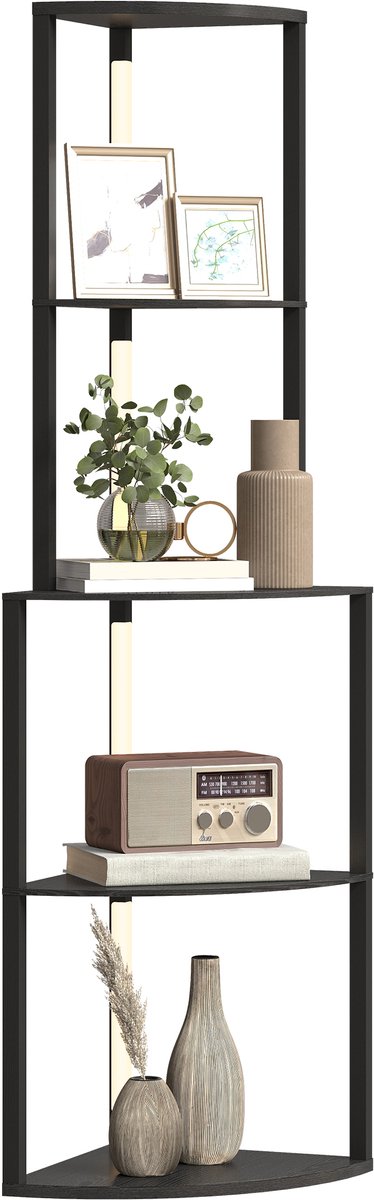 HOMCOM vloerlamp - MDF - 55,5 x 39,5 x 163 cm - zwart
