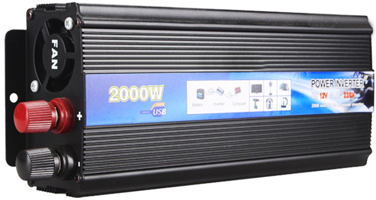EAFC Omvormer 12V Naar 230V Zuivere Sinusgolf 2000W