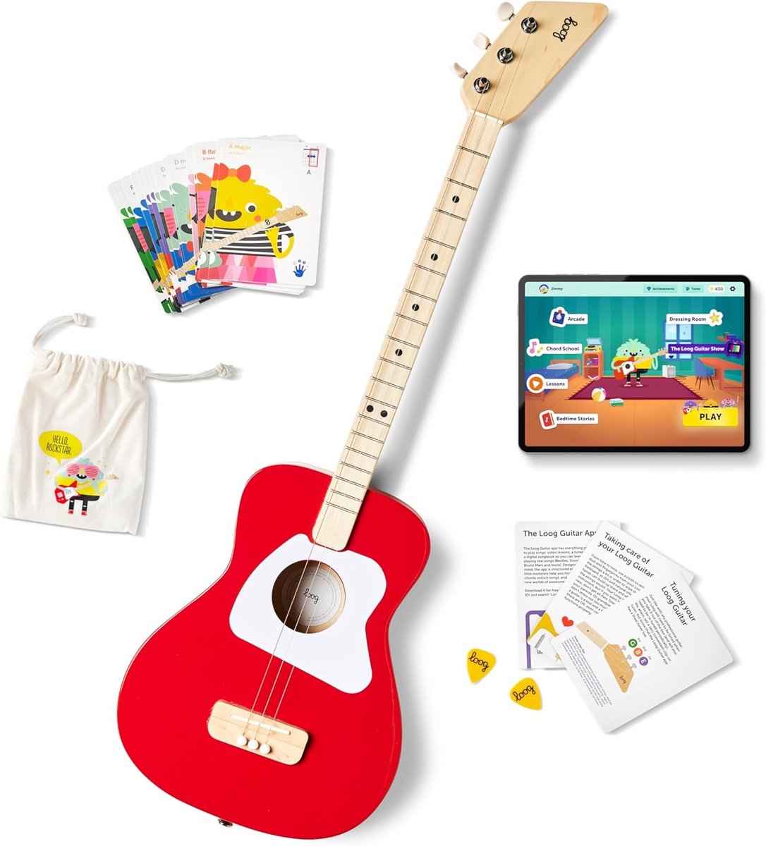 Akoestische gitaar voor kinderen 3-snaren - Leren met app en lessen