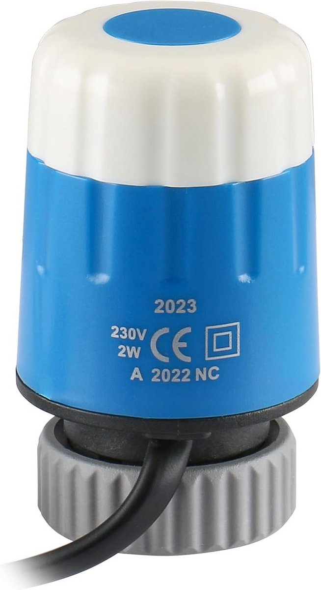 Thermische actuator voor vloerverwarming met M30 draad – normaal gesloten