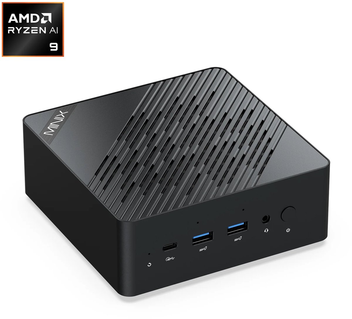 MINIX ER936-AI AMD Ryzen AI 9 365 Mini PC, Ryzen AI NPU dual-engine, 32 GB RAM + 1 TB SSD, Tri-band Wi-Fi 7 + Bluetooth 5.4 + Dual RJ-45 2.5G Ethernet, Windows 11 Pro
