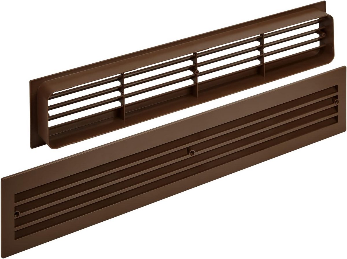 Ventilatierooster Bruin 457x92mm met Sleufperforatie voor Deuren - Ottima Ventilatie