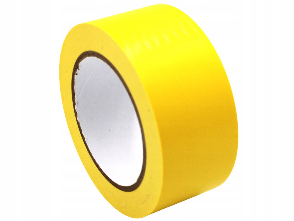 Gele PVC-markeringstape, zelfklevend 25 mm x 33 m - Duurzaam en vlekvrij