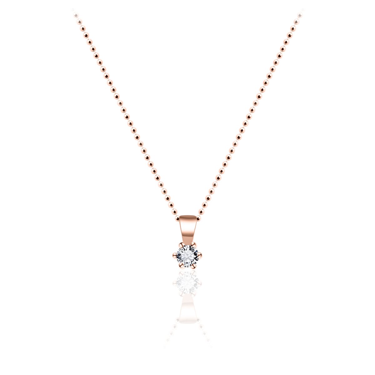 Gisser Jewels - Hanger excl. Collier - Solitaire gezet met Zirkonia - 3mm Breed - Roségoud Verguld Zilver 925