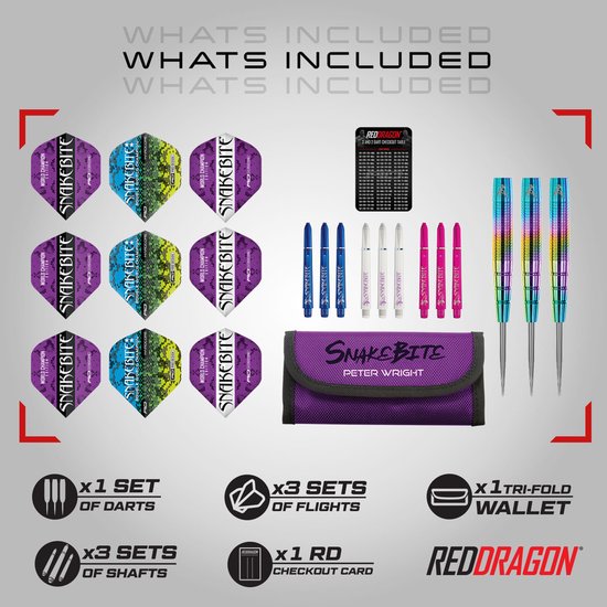Red Dragon Peter Wright Snakebite Champion Series 90% Dartshopper Exclusives - Dartpijlen van Red Dragon — afbeelding 3