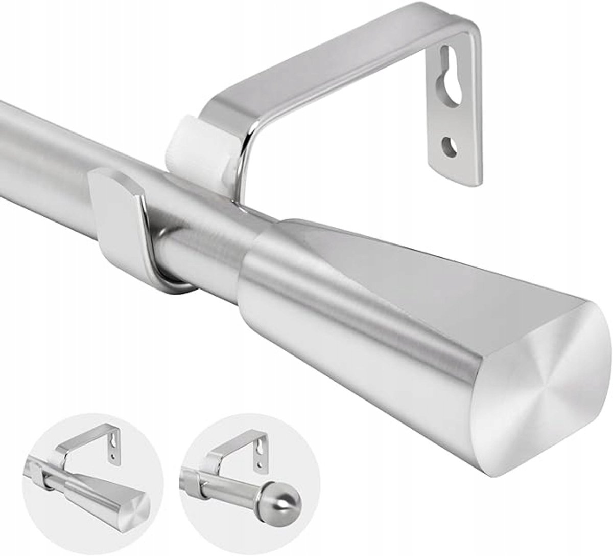 Verstelbare Telescoop Gordijnroede 210-310cm Zilver 19mm