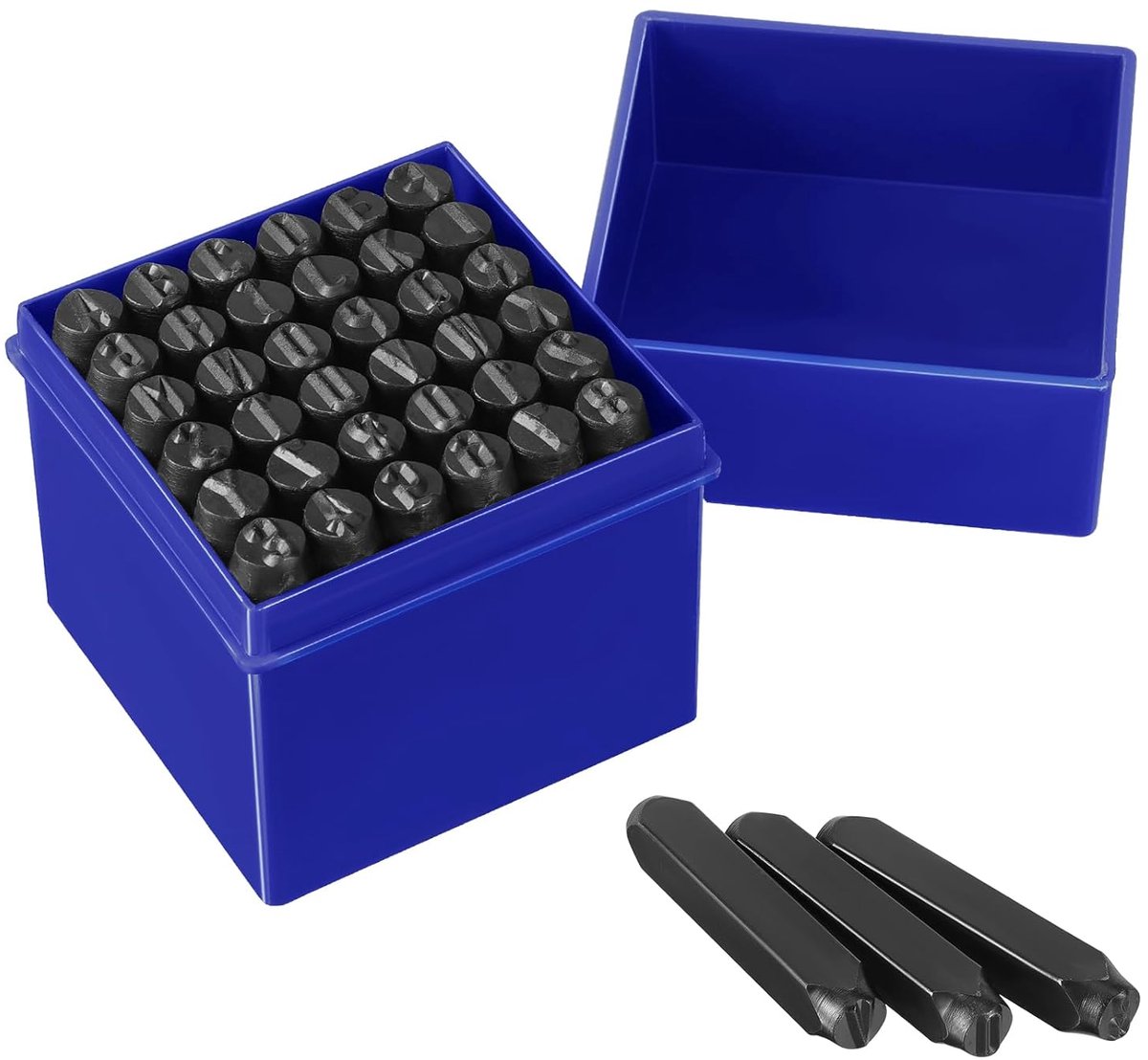 TRANKIELO® - Set van 36 slagletters 8 mm - Metaal, alfabet A-Z, cijfers 0-9, duurzaam stempels voor hout en leer