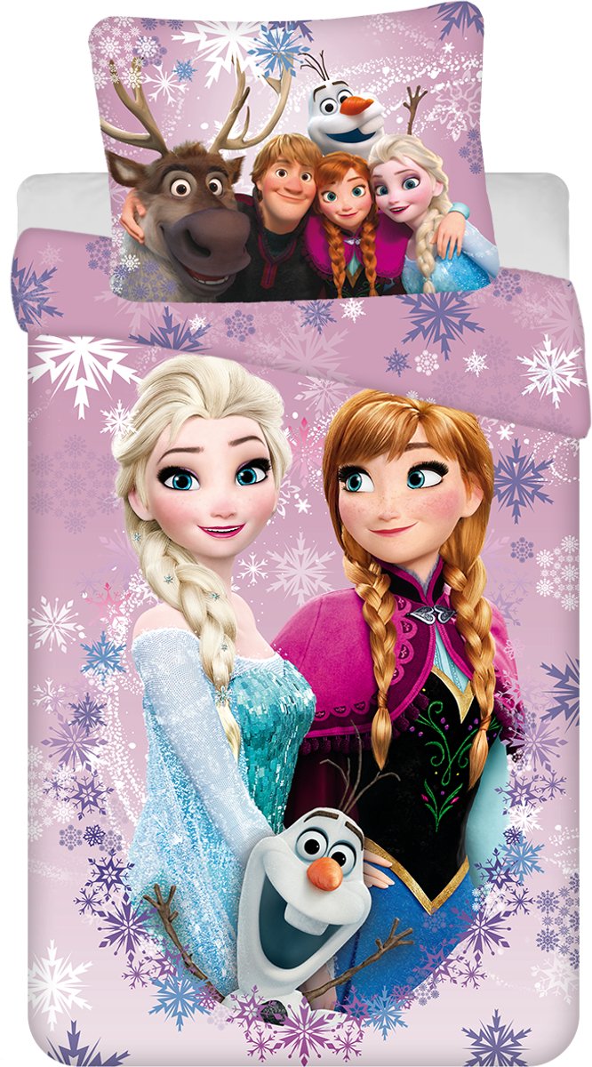 Disney Frozen Dekbedovertrek Love - 140 x 200 cm / 60 x 70 cm - Katoen