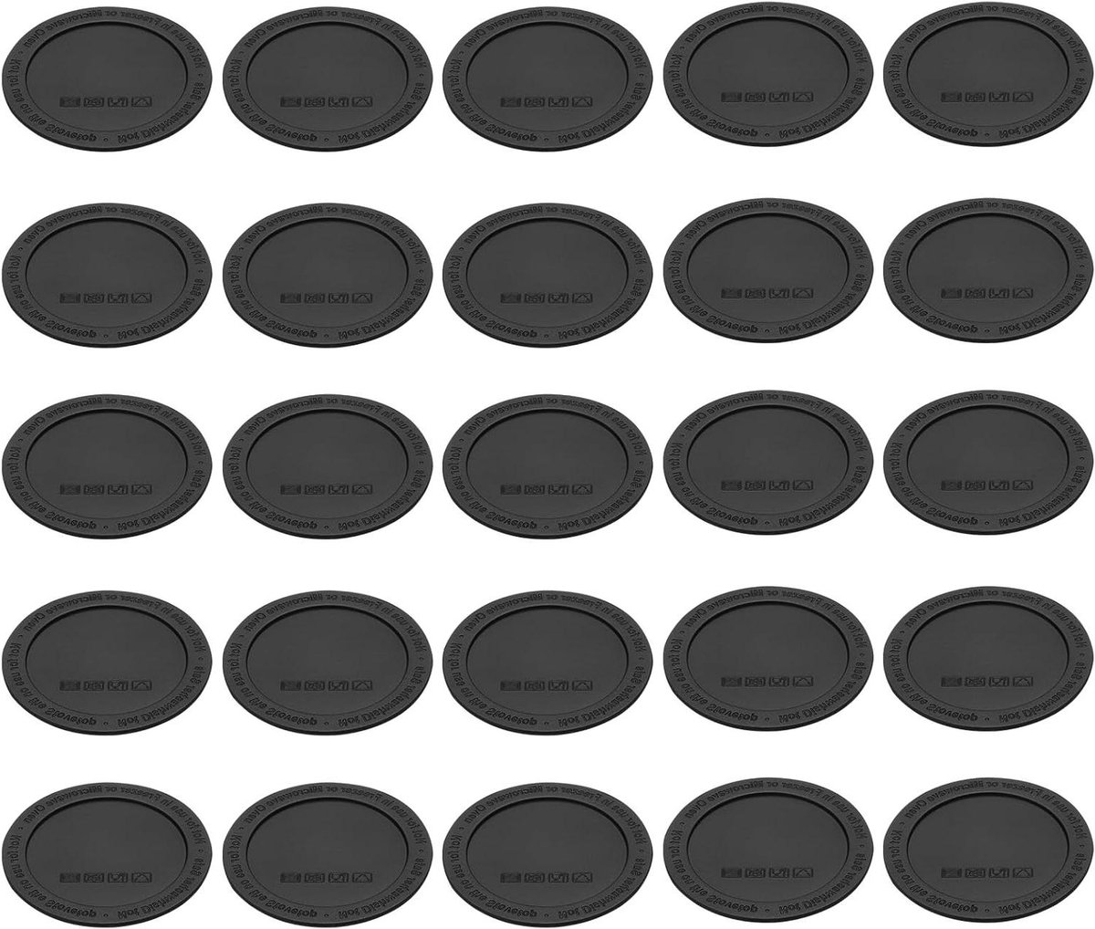 Provento - Rubberen bodems voor sublimatiebekers 30 stuks zwart - Antislip siliconen vloeren - Geschikt voor slanke rechte bekers en wijnglazen - Inclusief lijm - 60 mm
