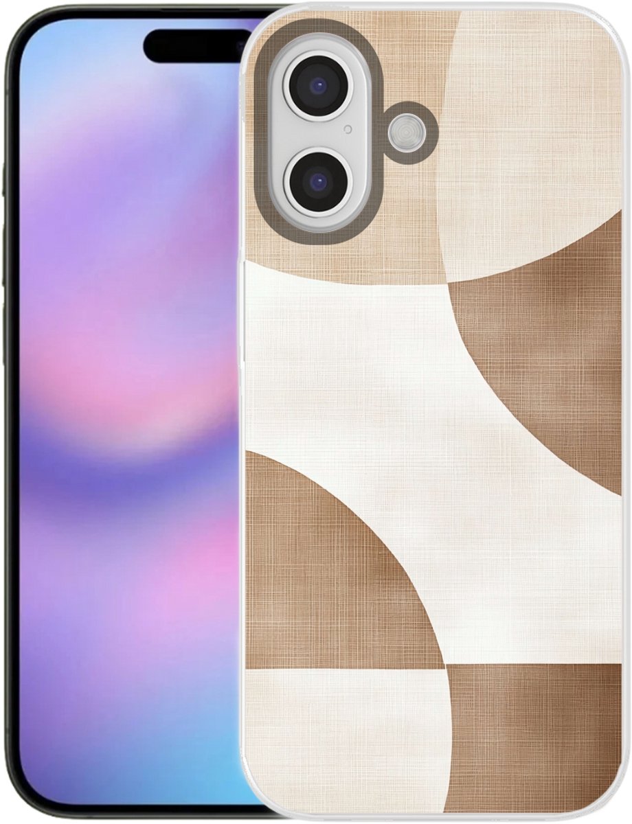 Telefoonhoesje Geschikt voor iPhone 17 hoesje - Snijdende cirkels - Overlappende vlakken - Siliconen Telefoonhoesje Telefoonhoesje