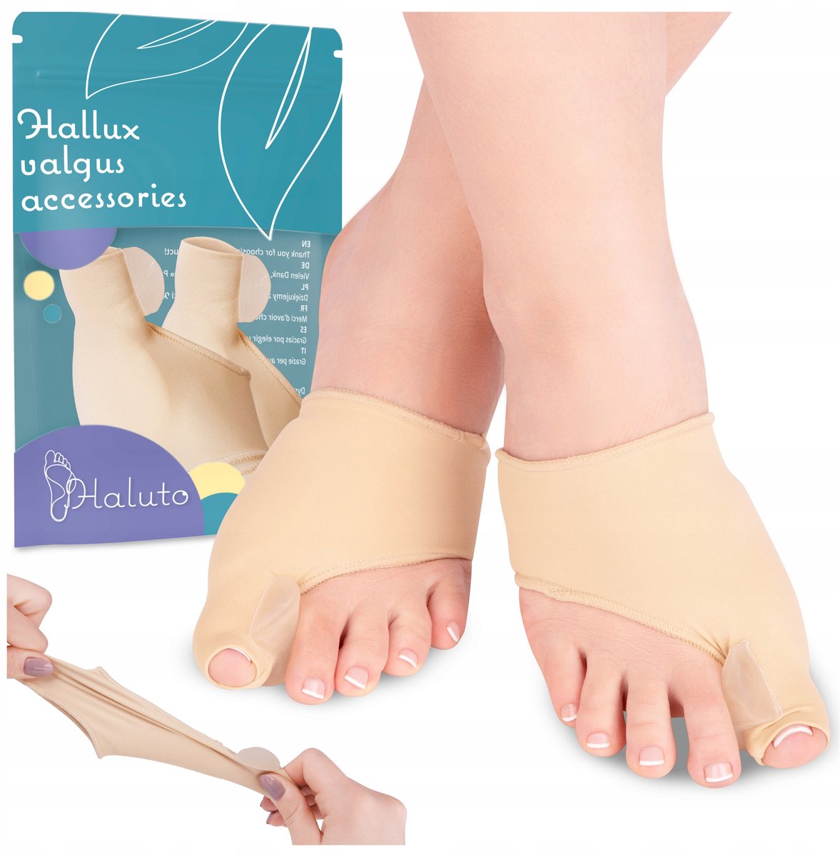 Elastische Hallux Lichte Gel Kousjes - 2 st