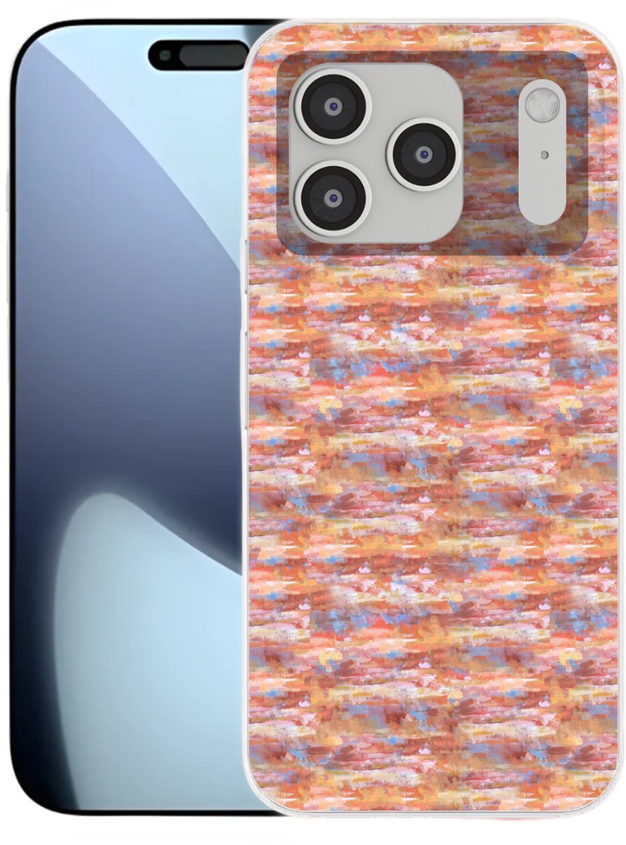 Telefoonhoesje Geschikt voor iPhone 17 Pro hoesje - Vloeiend - Olie - Verf - Kleur - Siliconen Telefoonhoesje Telefoonhoesje