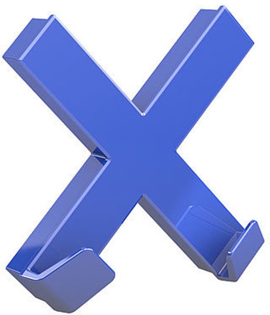 Dahle Magneet Mega Magnet Cross XL , blau, 90 x 90 mm, incl. 2 Haken (b x h) 90 mm x 90 mm Blauw 1 stuk(s) 76-95550-14820
