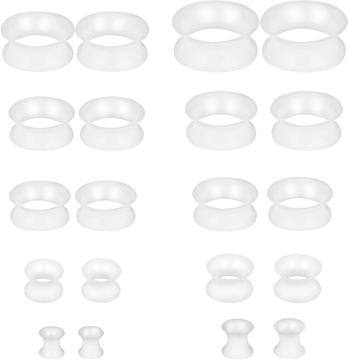 CSGoods - Zachte Siliconen Oordoppen Tunnels - Unisex Piercing Sieraden - 20 stuks