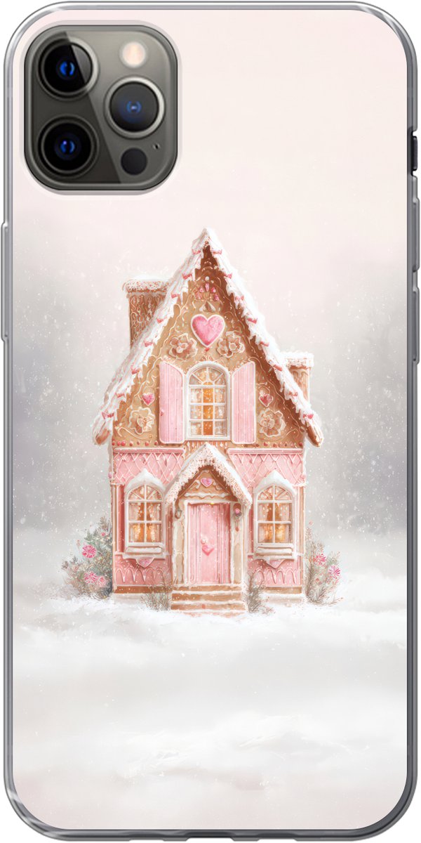 Telefoonhoesje Geschikt voor iPhone 13 Pro Max hoesje - Huisje - Suiker - Pastel - Siliconen Telefoonhoesje Telefoonhoesje
