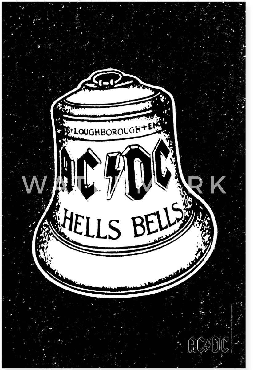 AC/DC Hells Bells Logo Op Een Bel Poster 60x90 cm