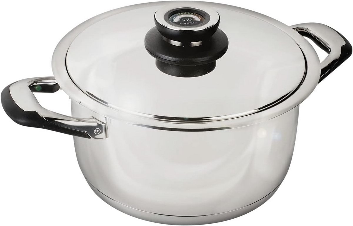 Gietpan RVS 6L Met Geïntegreerde Thermometer Voor Alle Warmtebronnen Diameter 24 cm