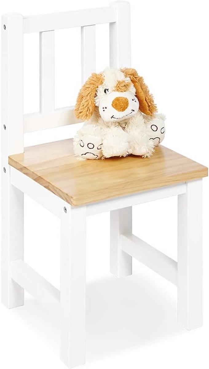 Massief Houten Kinderstoel 29cm Zithoogte 2-7 Jaar Wit en Gelakt
