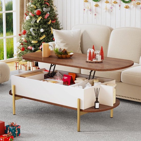 FABATO Salontafel met ronde lift met opbergruimte en verborgen compartiment, 26,77 inch boerderij salontafel voor woonkamer receptie, 2 niveaus kleine ronde salontafel cirkel eettafel, zwart FABATO Salontafel met ronde lift met opbergruimte en verborgen compartiment, 26,77 inch boerderij salontafel voor woonkamer receptie, 2 niveaus kleine ronde salontafel cirkel eettafel, zwart