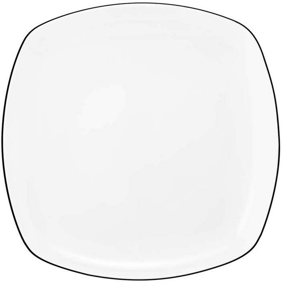 Set van 6 Hoekige Ontbijtborden Zwart 20 cm - Servies