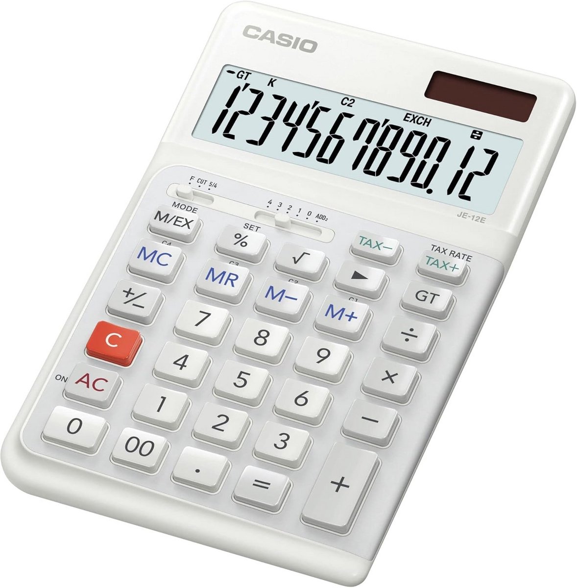 Ergonomische Bureaurekenmachine 12 Cijfers met Belasting- en Valutaberekening