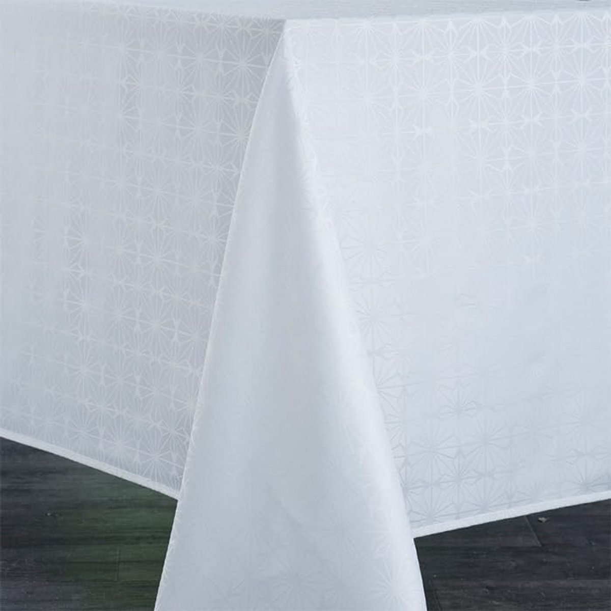 Elegante Damast Tafelkleed Venezia Wit - 160 x 300 cm - Luxe Linnen Look