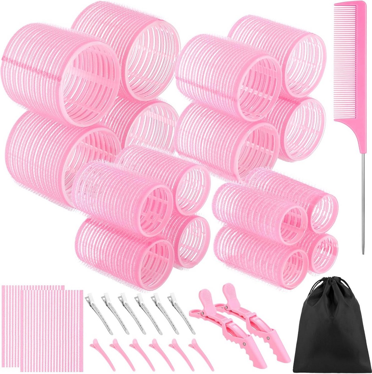 Zelfklevende Haarrollers Set met Clips voor Volume in 4 Maten