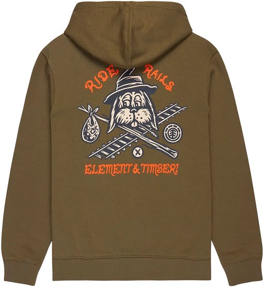 Sweat à capuche Element Timber Hobos Marron L Homme