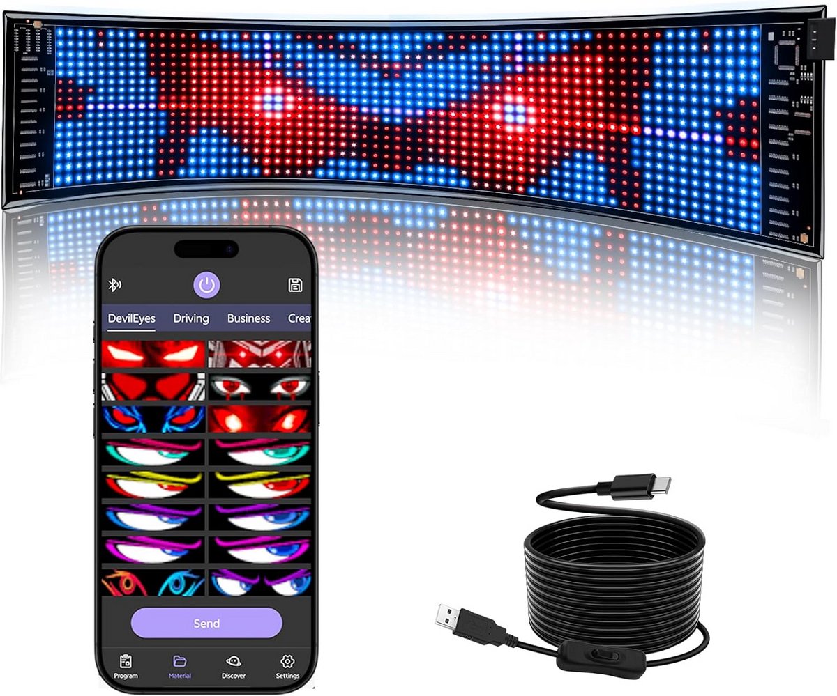 Programmeerbaar LED Display Bord met Bluetooth App voor Auto en Meer