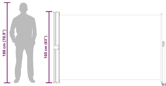 vidaXL Auvent latéral extensible 160x300 cm Crème