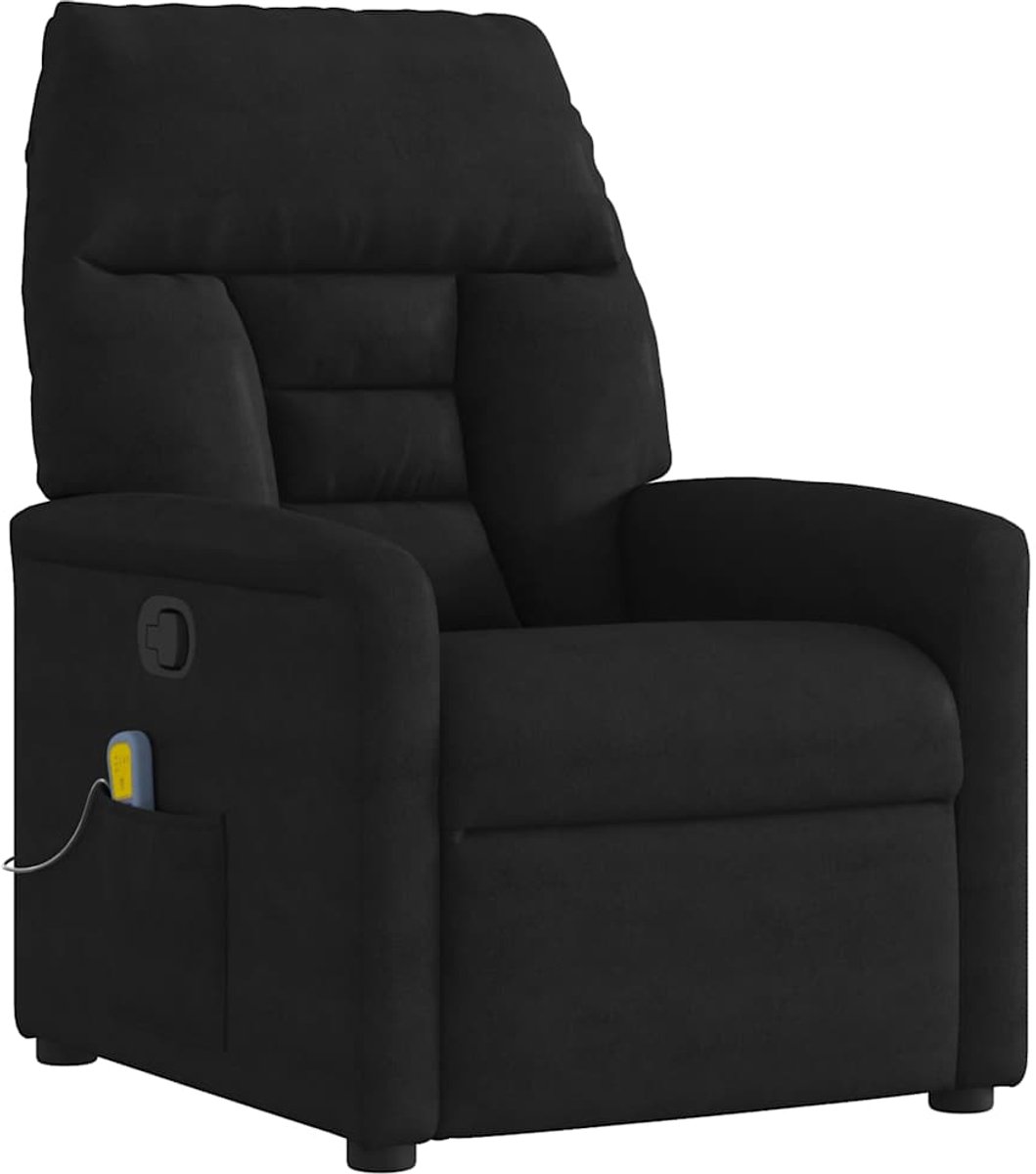 vidaXL Massagestoel - microvezelstof - zwart