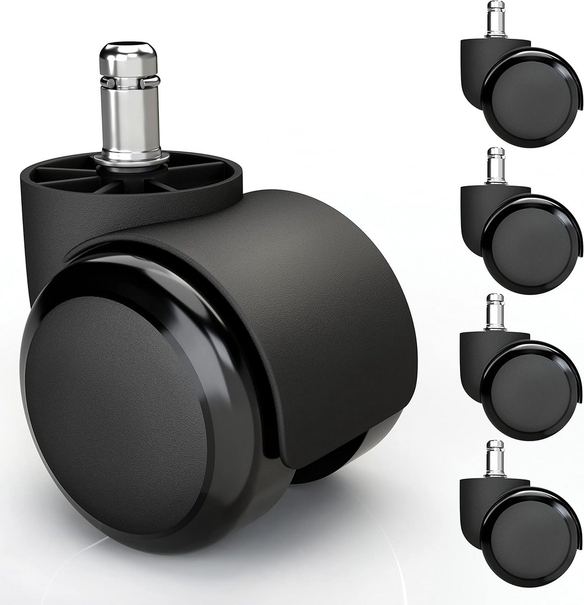 5x Stille Zachte Zwenkwielen PVC Bescherming Universele Stoelwielen