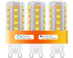 Slimme Dimbare G9 LED Lampen (3 Stuks) - WiFi, Warm tot Koel Wit, Werkt met Alexa & Google Home