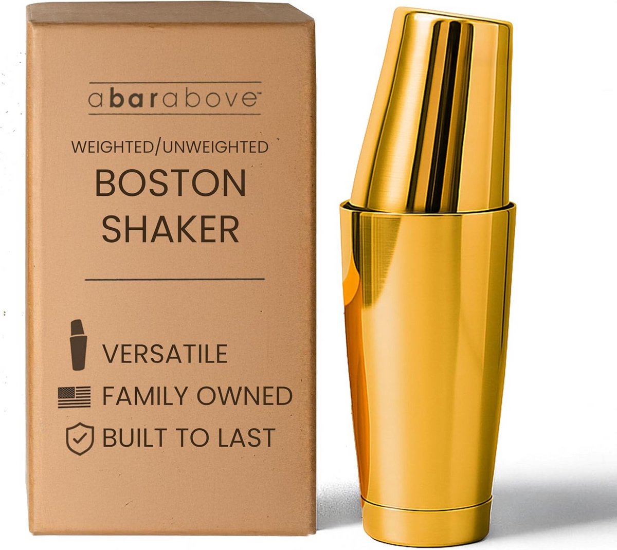 Gouden Boston Shaker Set Professioneel RVS Cocktailshaker 2-Delig 530 ml