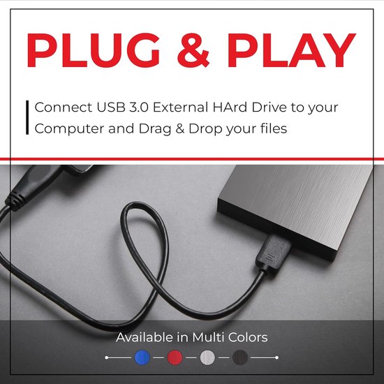 Draagbare Externe Harde Schijf USB 3.0 (500GB) - Snelle Opslag voor PC, Laptop, Mac & Gaming van Merkloos — afbeelding 2