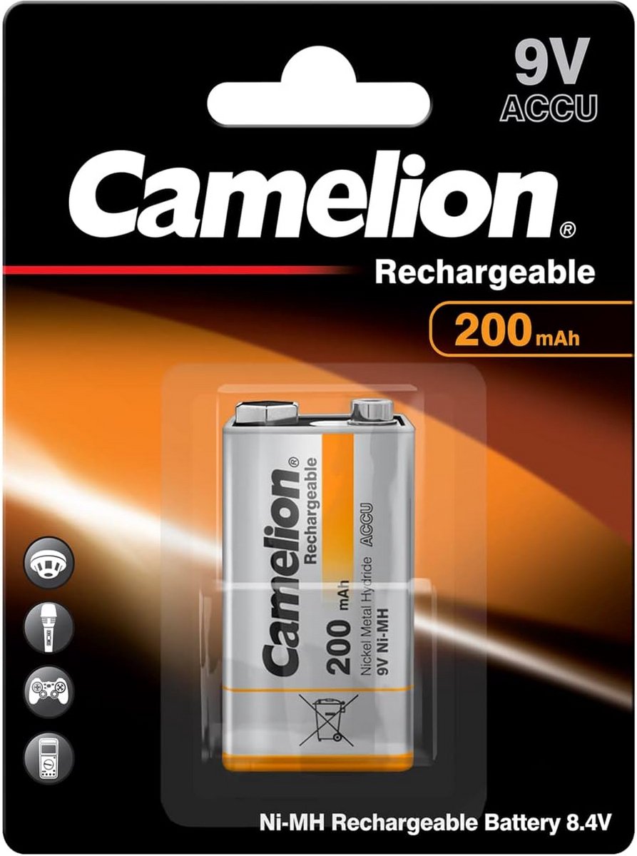 Oplaadbare 9 Volt Ni-MH Batterij 200 mAh Blok Batterij Voordeelset
