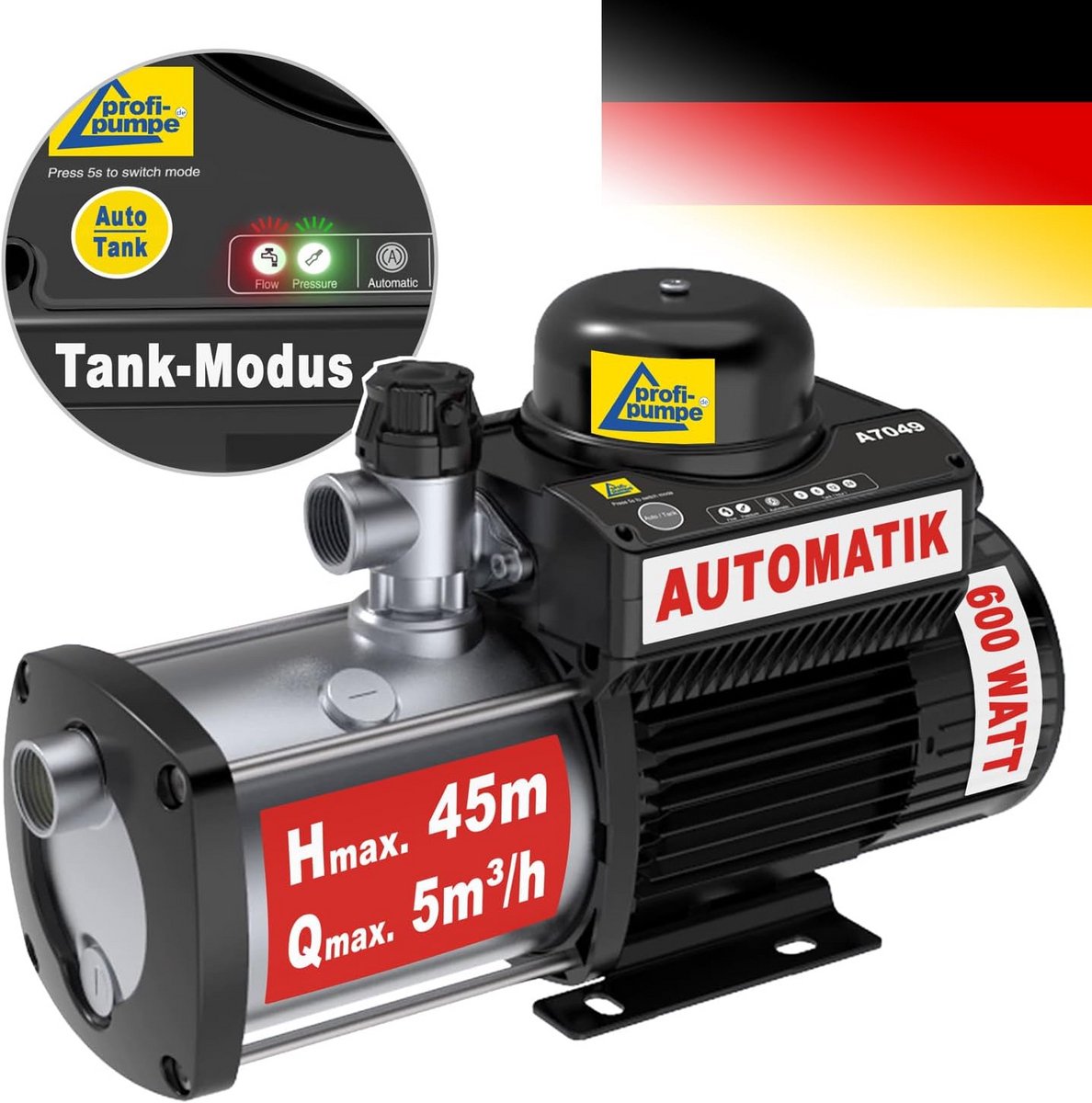 Merkloze Huiswaterpomp 600W met Sensorbesturing thumbnail 5