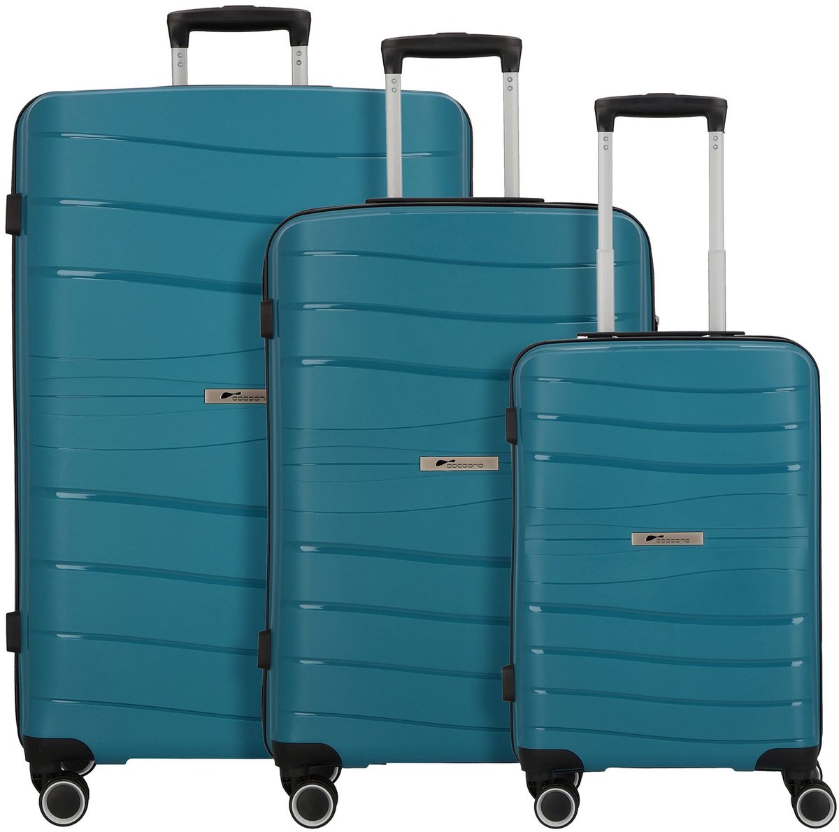 cocoono Leon 4 wielen Kofferset 3-delig - Harde bagage - TSA slot - petrol