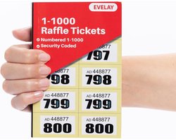 Garderobetickets Set 1-1000 Genummerd Geel - Perfect voor Tombola en Loterijen