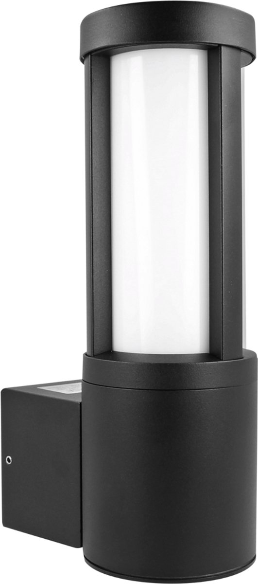 LED Wandlamp buiten (IP54) - Alesund - Zwart - 9W - Warm wit licht (3000K)