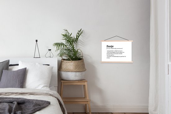 Porte-affiche avec affiche - Affiche scolaire - Sœur - Citations - Proverbes - Dictionnaire - Définition de la sœur - 60x40 cm - Lattes transparentes