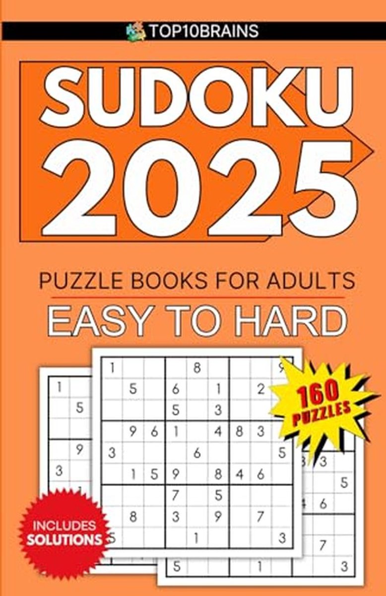 Sudoku Puzzelboek voor Volwassenen en Tieners | Gemakkelijk tot Moeilijk met Oplossingen | Twee Puzzels per Pagina