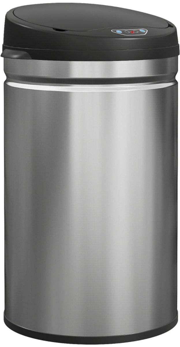 Sensor Afvalemmer - 30L - Soft Close Contactloos - RVS - Zilver