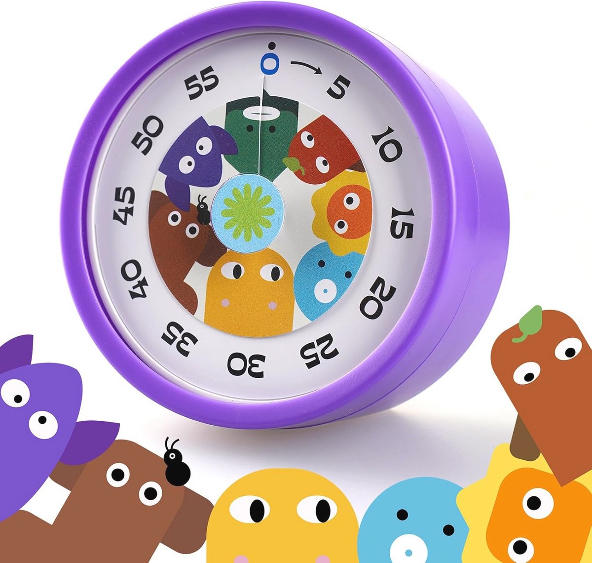 Visuele kinderen timer voor 60 minuten met stille bediening en magnetisch design